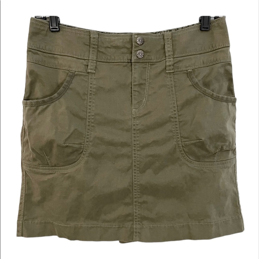 Athleta Army Green Cargo Pocket Mini Skirt Olive Athleisure Sporty Y2K Boho 2 XS